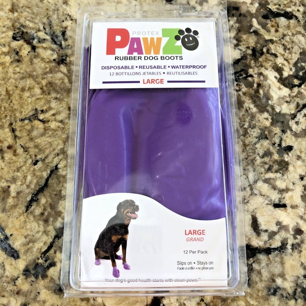 Size Large Protex PAWZ Rubber Dog Boots Disposable Reusable Waterproof 12pk TH